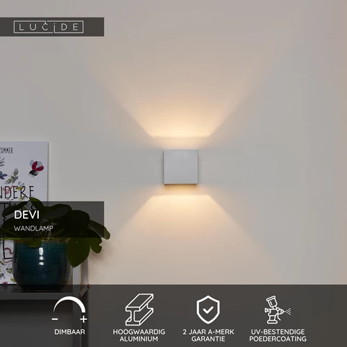 Lucide DEVI - Wandlamp - 1xG9 - Wit - USP